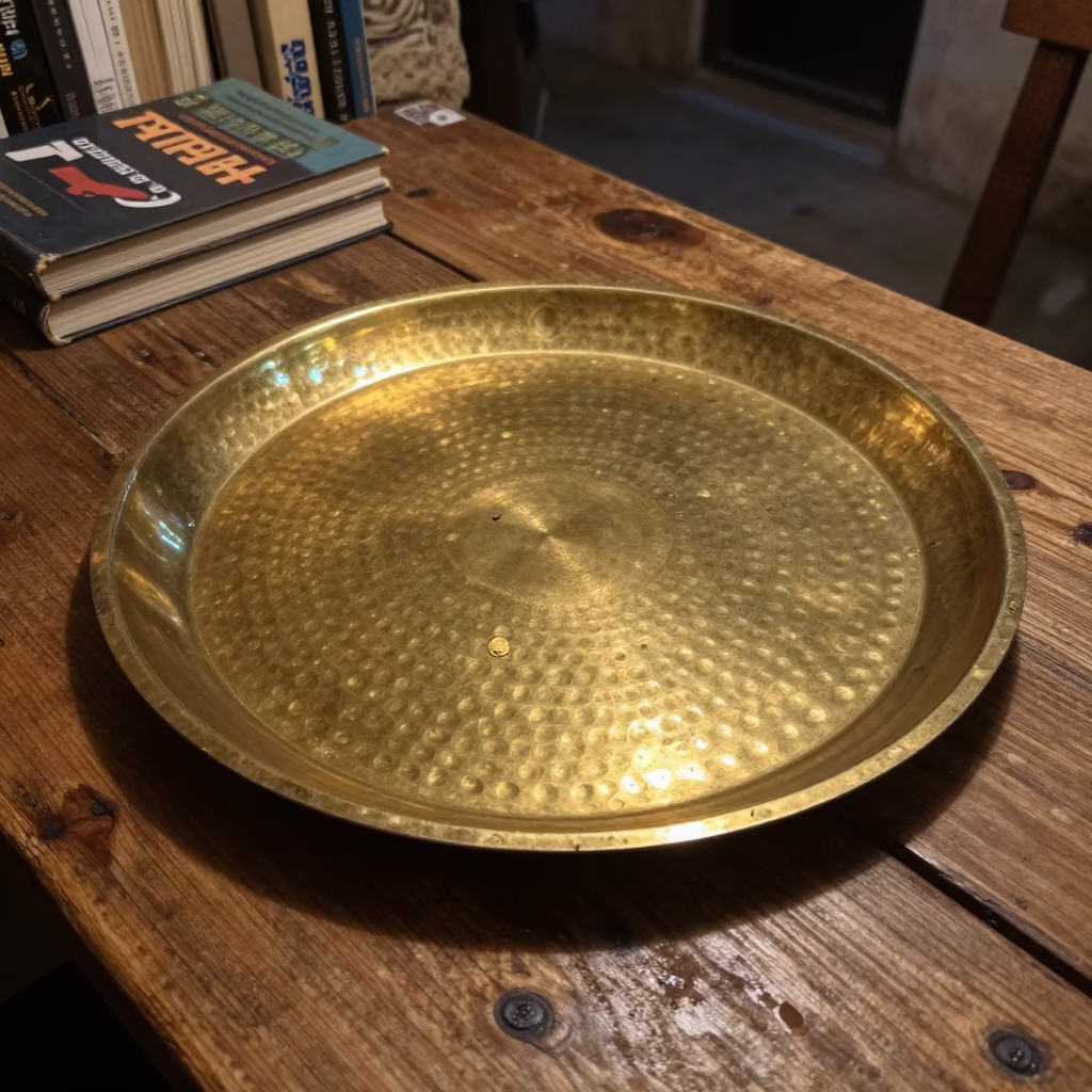 Brass Serving Platter in Fez in in Fez, Morocco