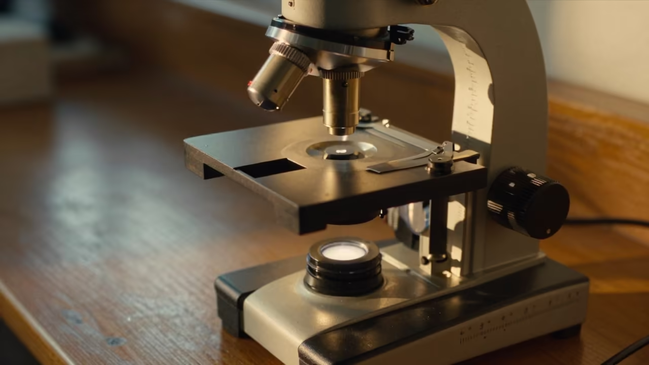 Brass Slide Viewer Winter Light in at a microscopy bench in Cape Town