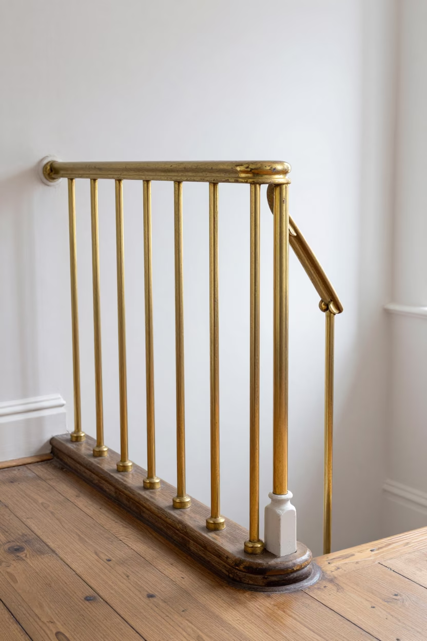 Brass Stair Rail in Bristol in in Bristol, United Kingdom