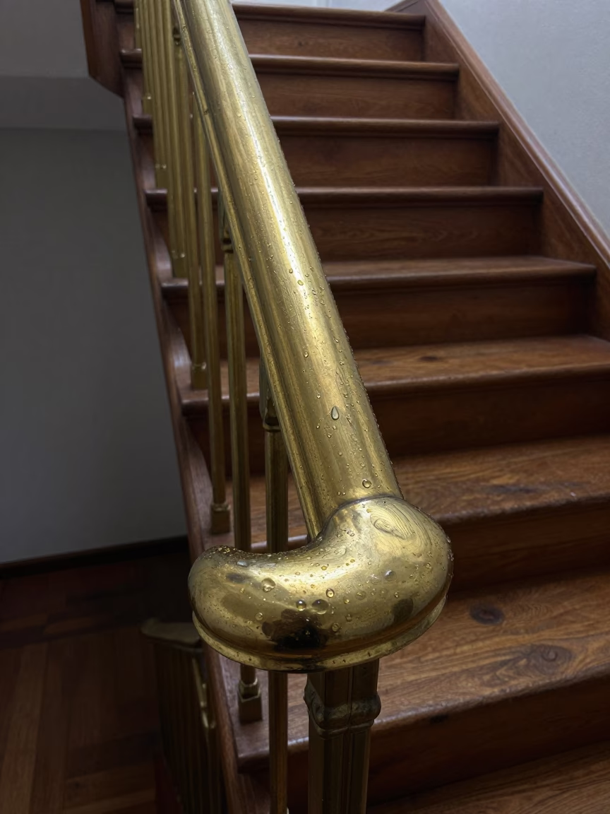 Brass Stair Rail in Krakow in in Krakow, Poland