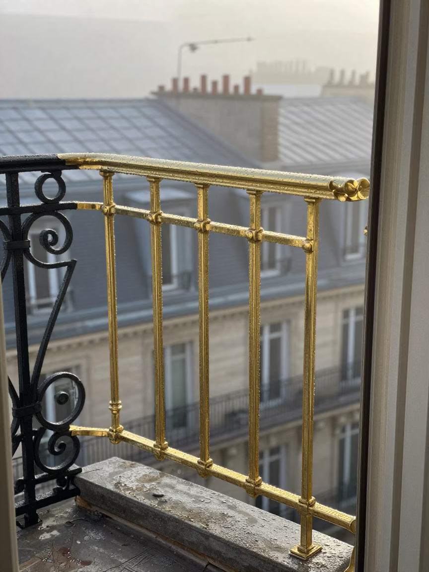 Brass Stair Rail in Paris in in Paris, France