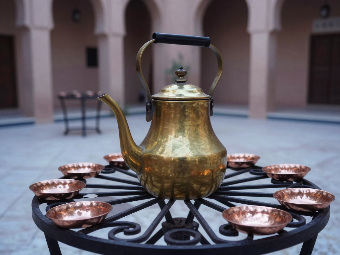 Brass Stovetop Kettle in Marrakech in in Marrakech, Morocco