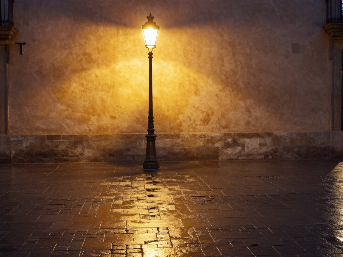 Brass Streetlamp in Barcelona in in Barcelona, Spain
