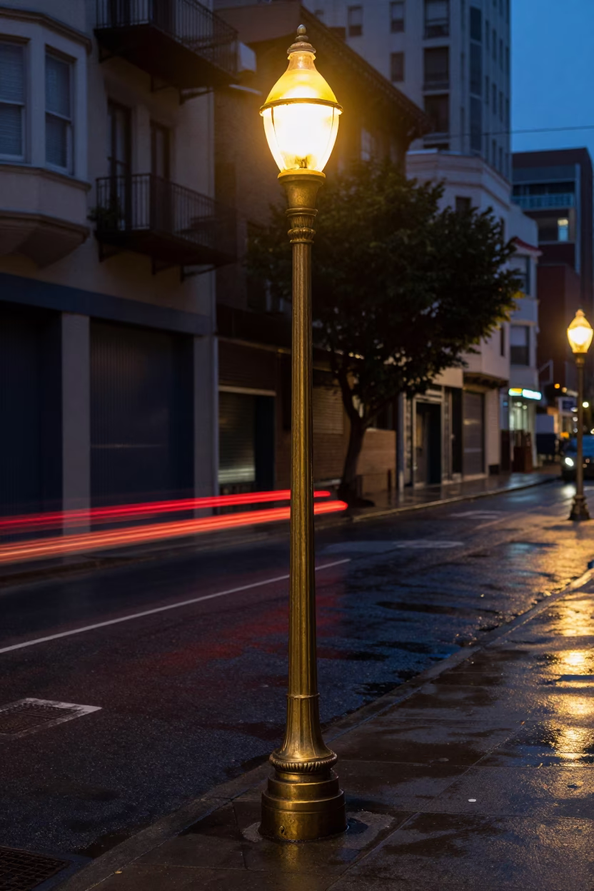 Brass Streetlamp in San Francisco in in San Francisco, United States