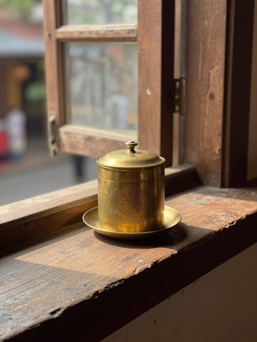 Brass Tea Canister in Hanoi in in Hanoi, Vietnam