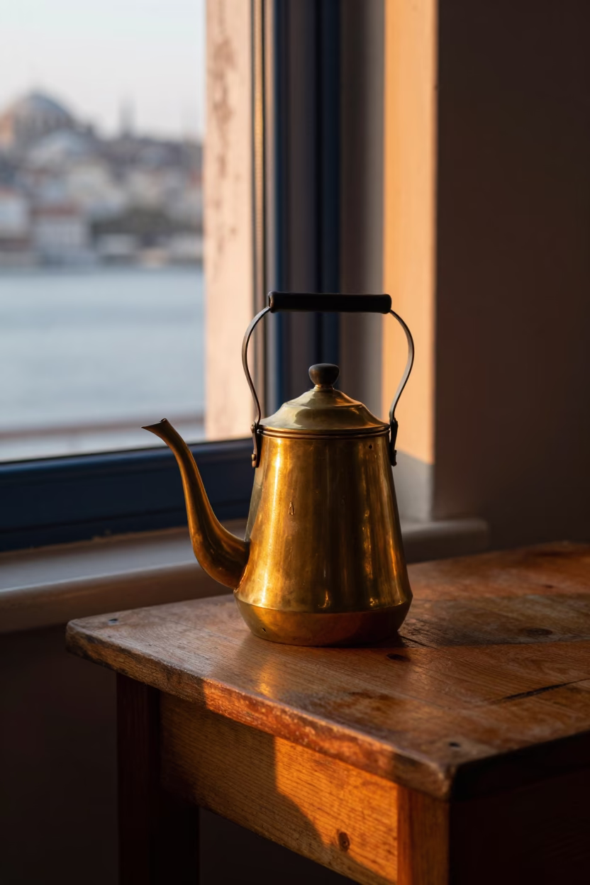 Brass Tea Kettle in Istanbul in in Istanbul, Turkey
