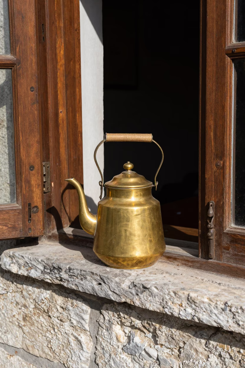 Brass Tea Kettle in Izmir in in Izmir, Turkey