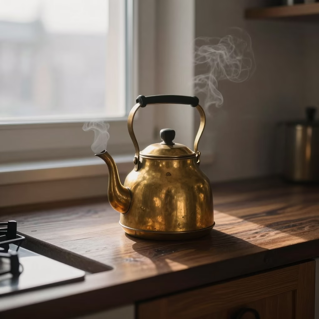 Brass Tea Kettle in Milan in in Milan, Italy