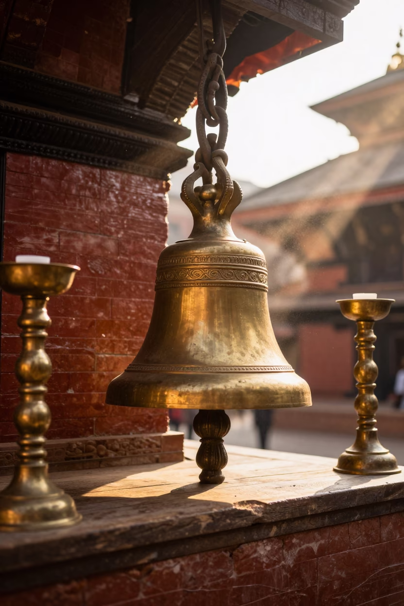 Brass Temple Bell in Kathmandu in in Kathmandu, Nepal