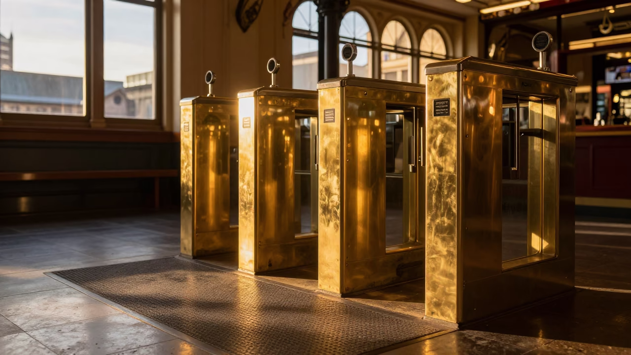 Brass Turnstile in Adelaide in in Adelaide, South Australia, Australia