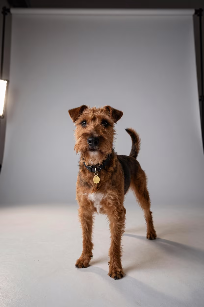 Brazilian Terrier Portrait in Quiet Studio Light in in a quiet portrait studio with a plain backdrop and eye-level framing near Pakpattan