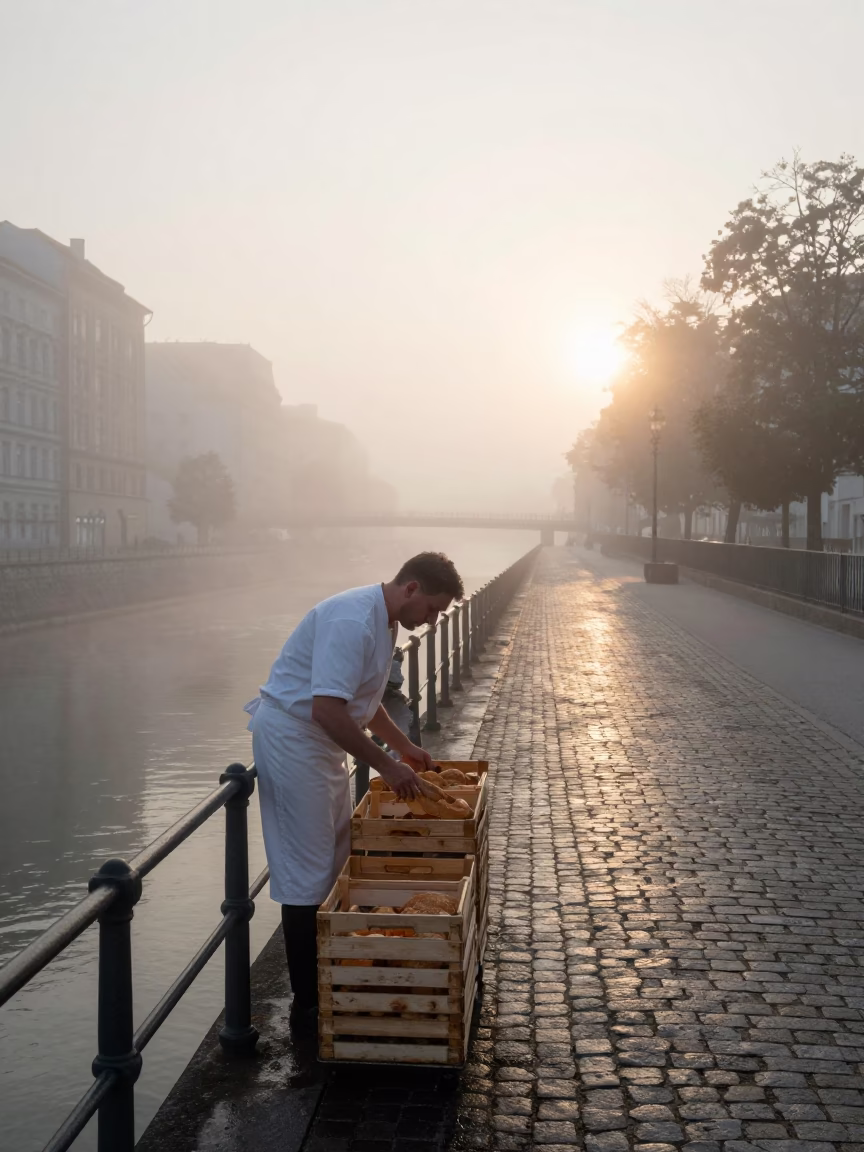 Bread Crates in Vienna in in Vienna, Austria