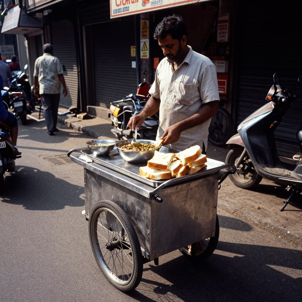 Bread in Mumbai at Clear Late-afternoon Light in in Mumbai, India