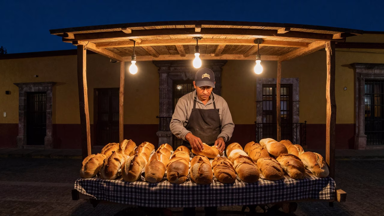 Bread Loaves at The Deepest Night Sky Light in Oaxaca in in Oaxaca, Mexico
