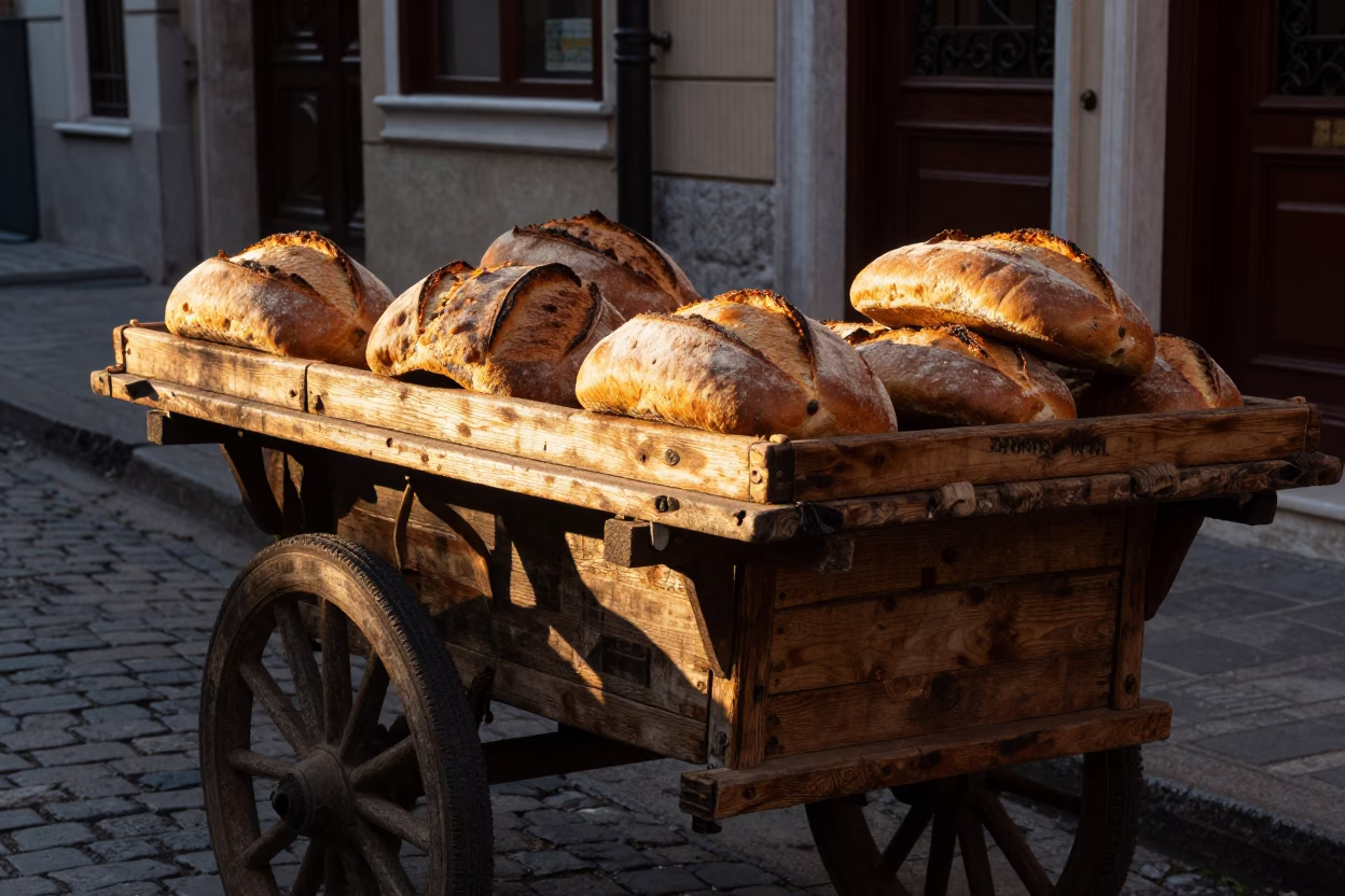Bread Loaves in Istanbul at The Late Afternoon Light in in Istanbul, Turkey