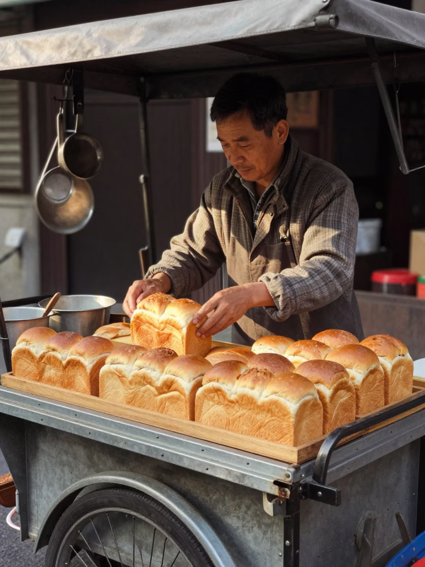 Bread Loaves in Taipei at The Late Morning Light in in Taipei, Taiwan