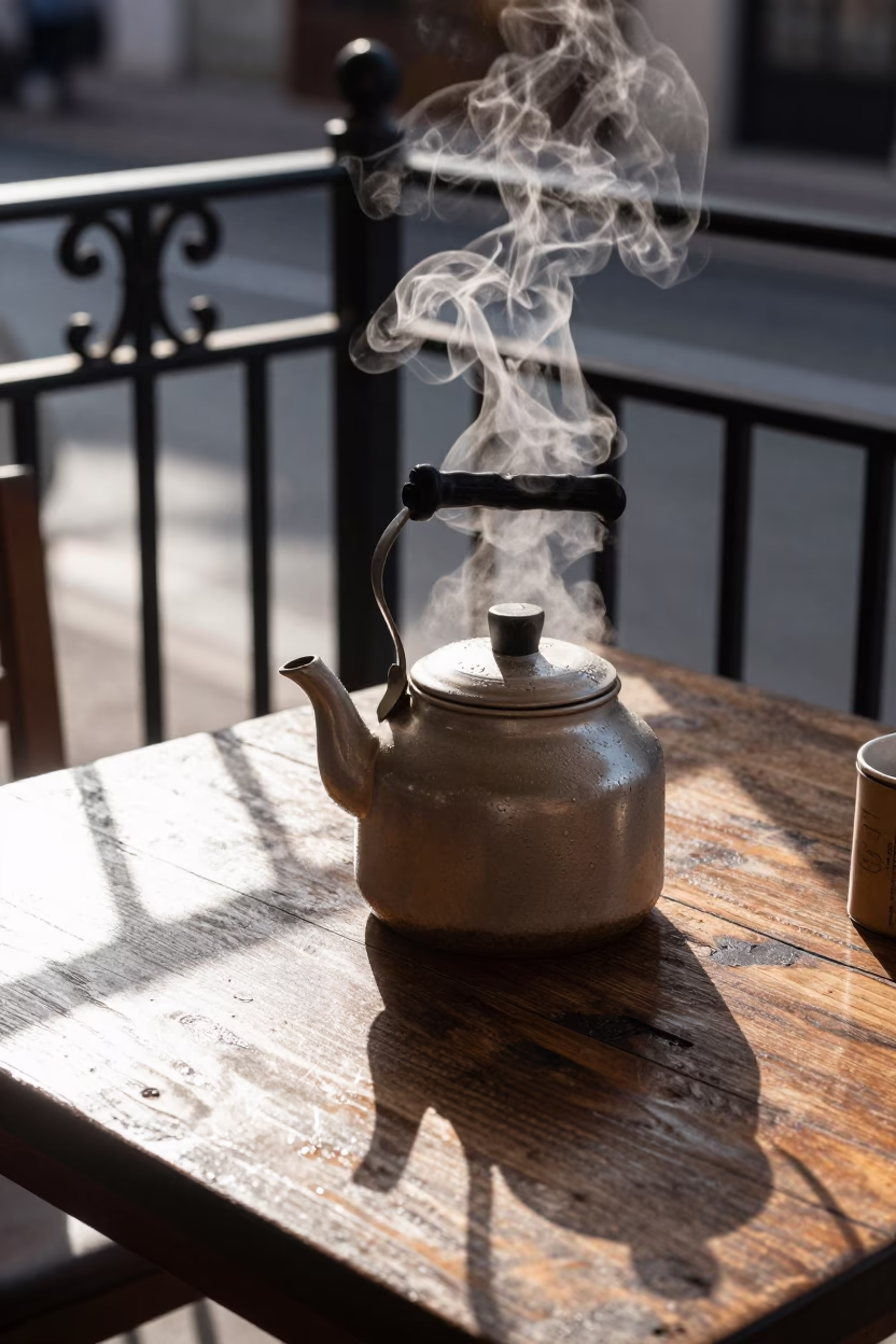 Breakfast Cafe just after sunrise in Athens in in Athens, Greece