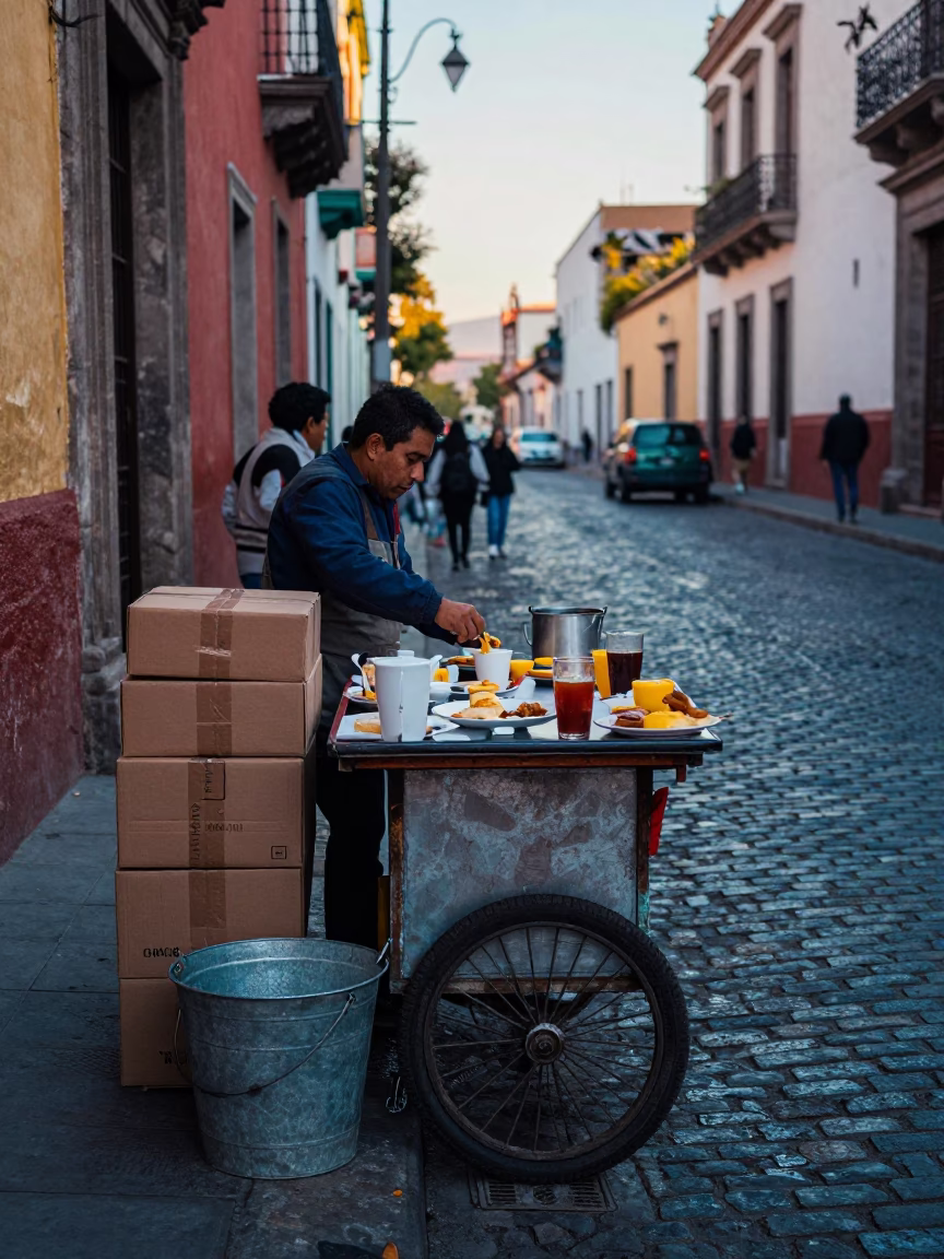 Breakfast Cart in Mexico City in in Mexico City, Mexico