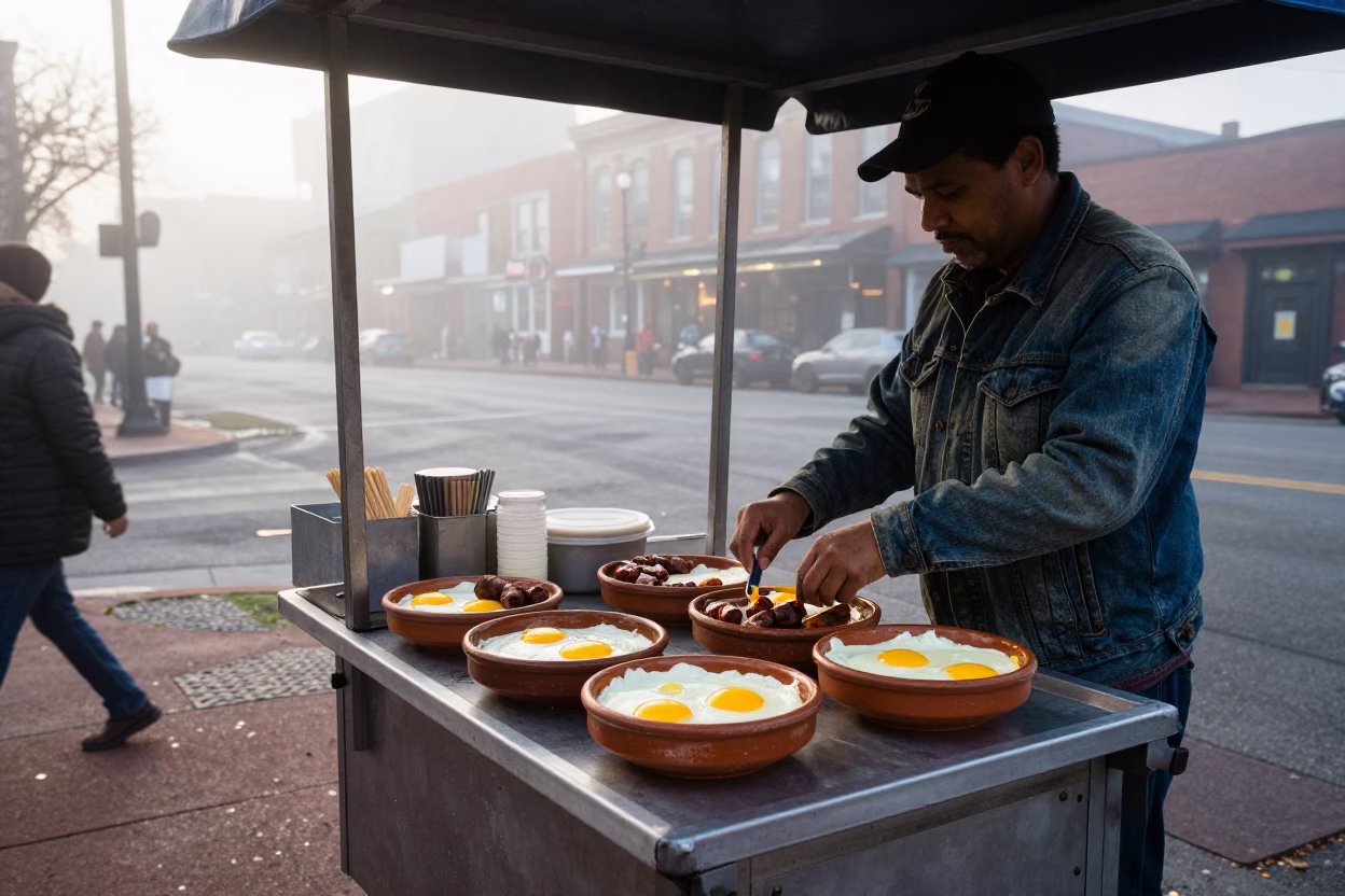 Breakfast Cart in Nashville at Dawn Light in in Nashville, Tennessee, United States