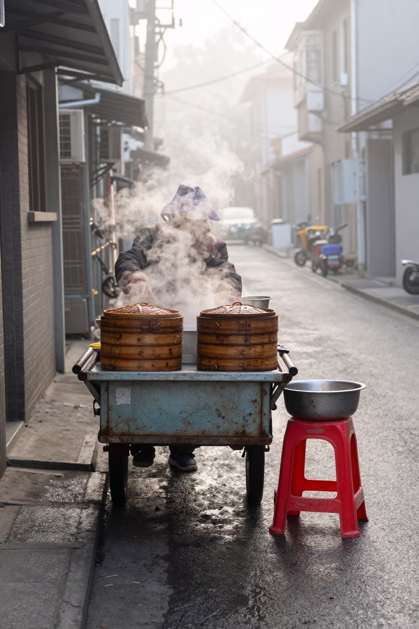 Breakfast Cart in Shanghai in in Shanghai, China