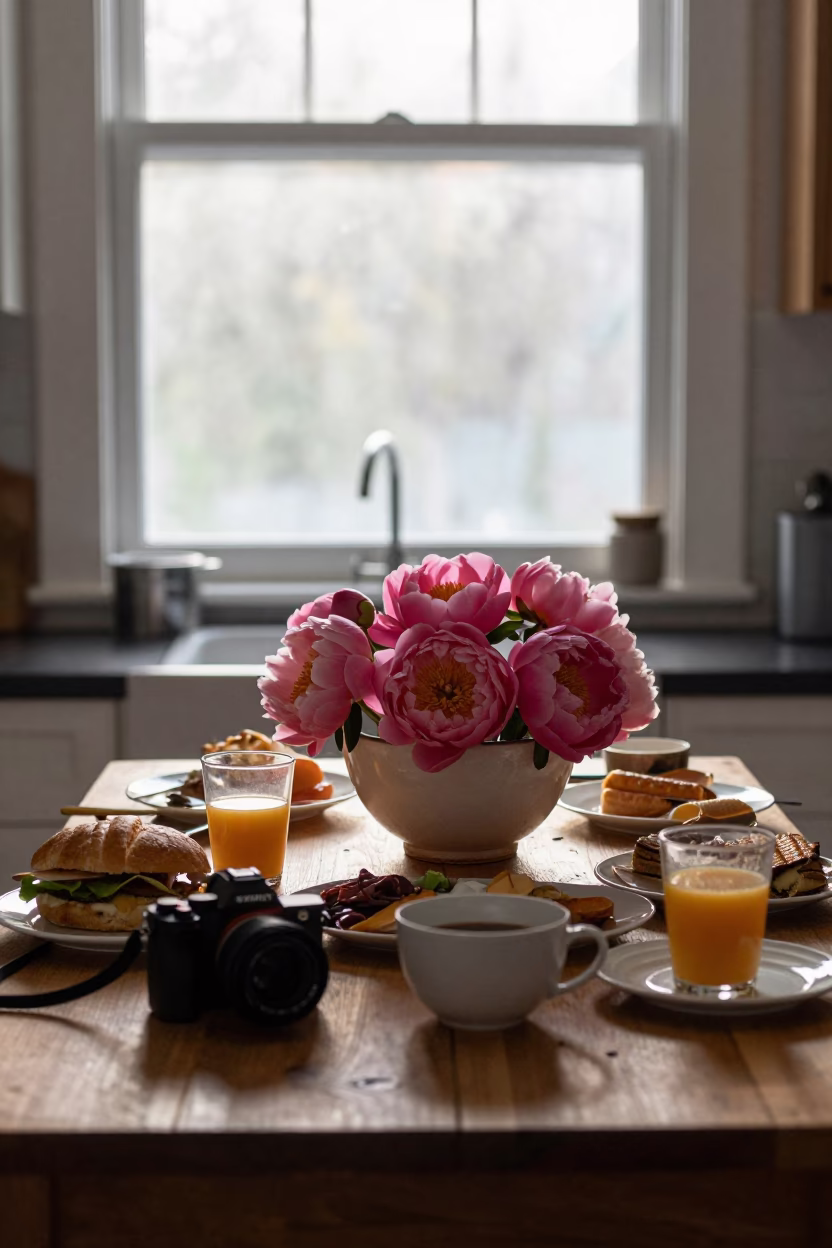 Breakfast Clutter in Vancouver in in Vancouver, British Columbia, Canada