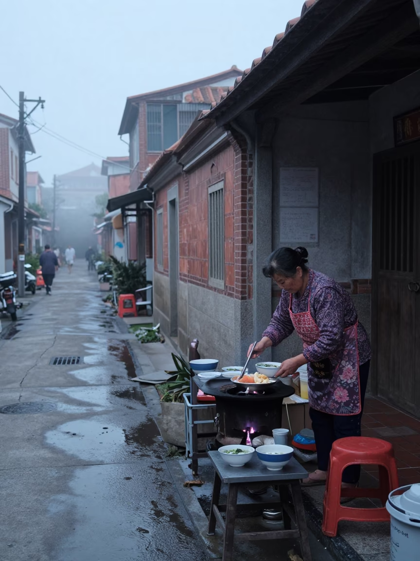 Breakfast Preparation in Tainan in in Tainan, Taiwan