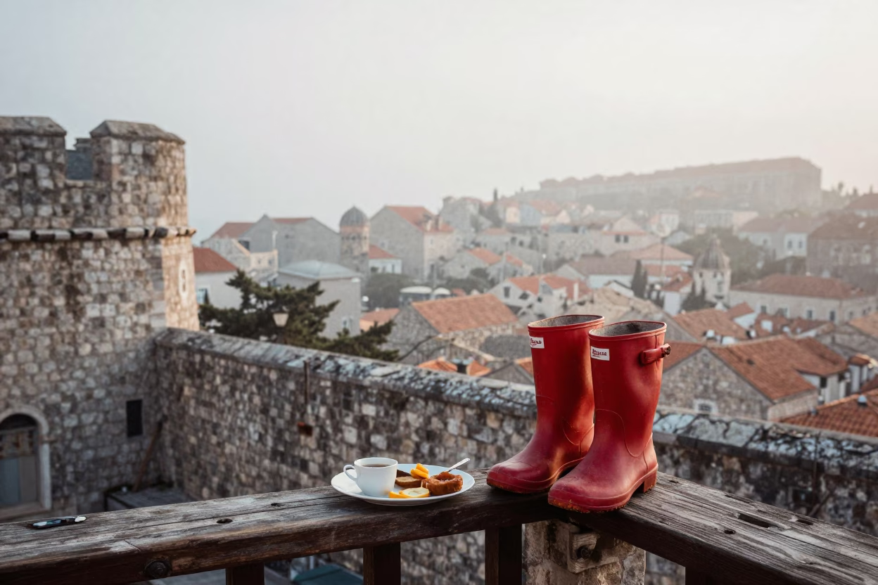 Breakfast Remnants in Dubrovnik in in Dubrovnik, Croatia