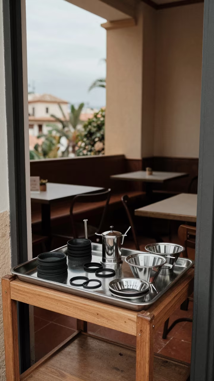 Breakfast Room Coffee Urn Gasket Maintenance in Malaga in inside a breakfast room before opening in Malaga