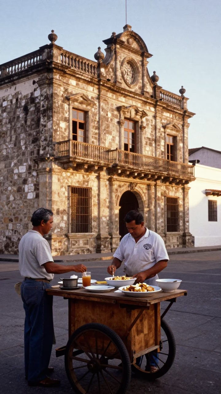 Breakfast Scene in Cartagena at First Light Of Dawn in in Cartagena, Colombia