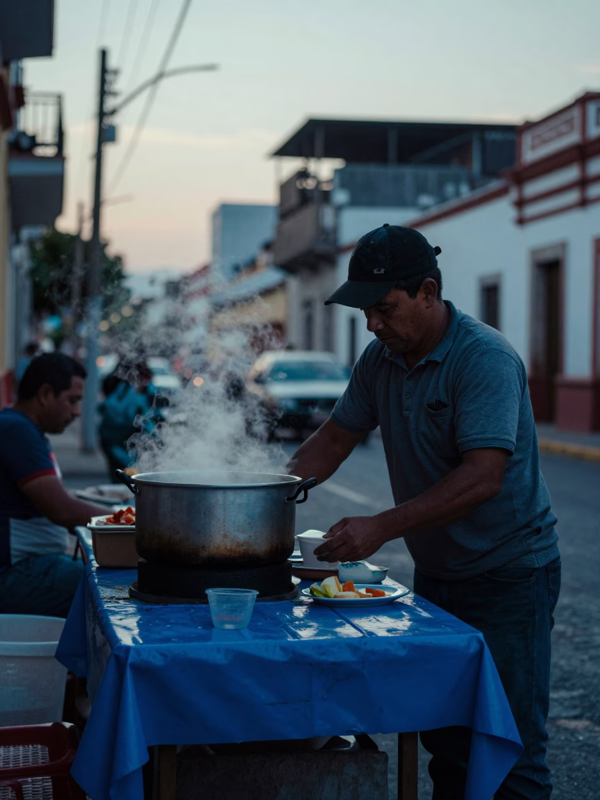 Breakfast Scene in Guadalajara at Nautical Dawn Light in in Guadalajara, Mexico