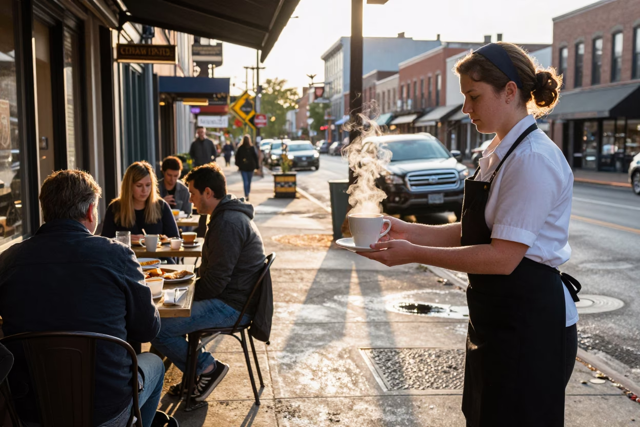 Breakfast Scene in Nashville at First Light Of Dawn in in Nashville, Tennessee, United States