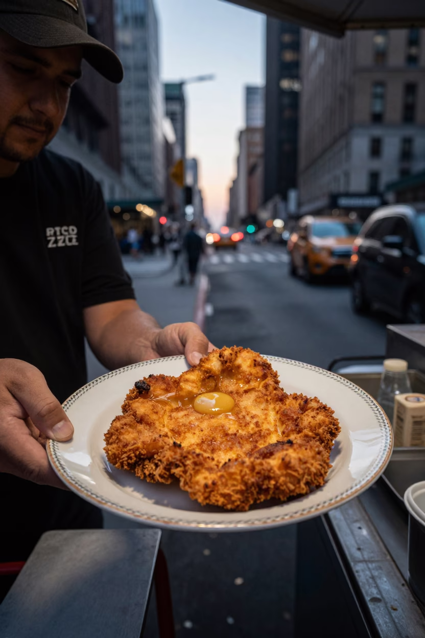 Breakfast Scene in New York at The Still Hours Before Dawn Light in in New York, New York, United States