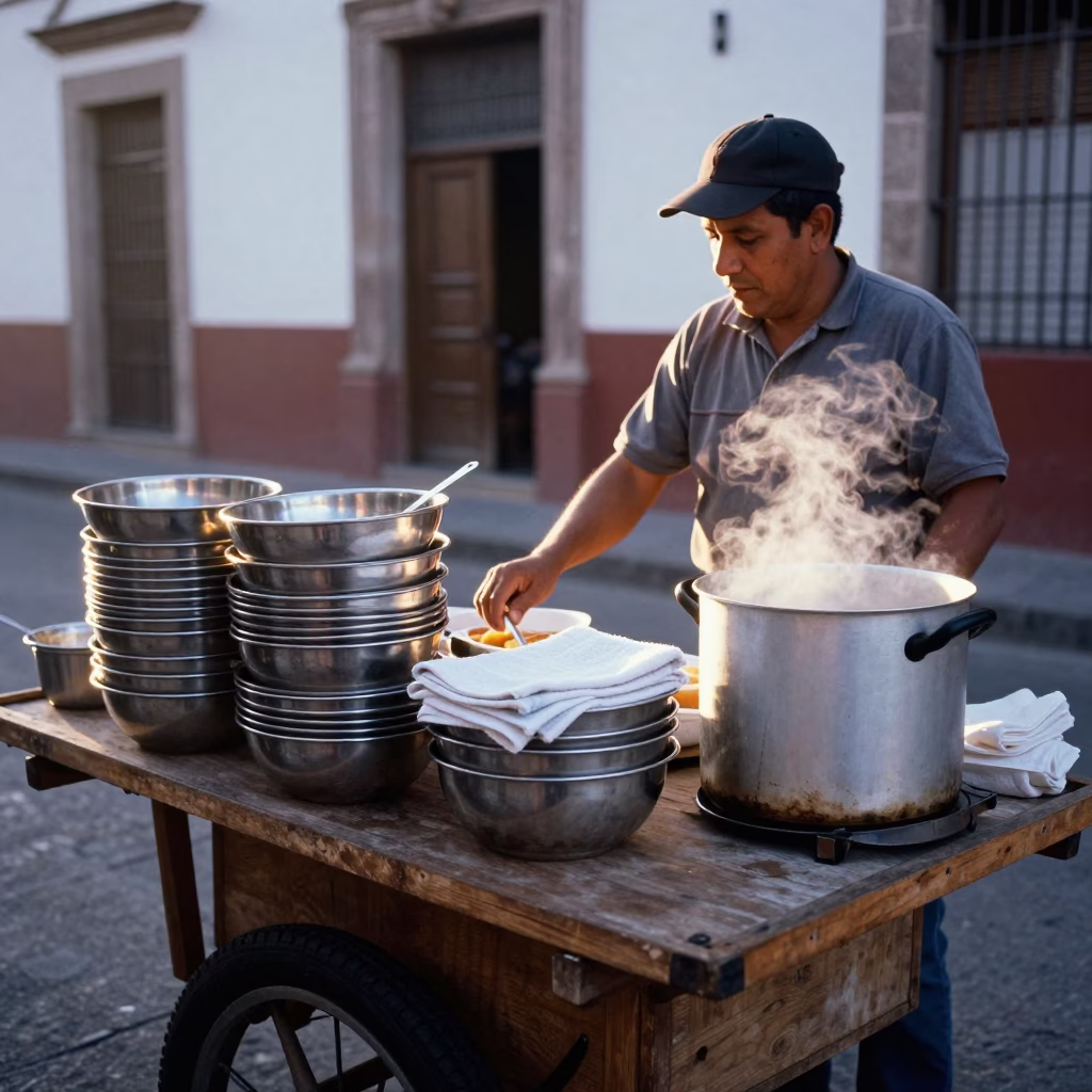 Breakfast Scene just after sunrise in Guadalajara in in Guadalajara, Mexico