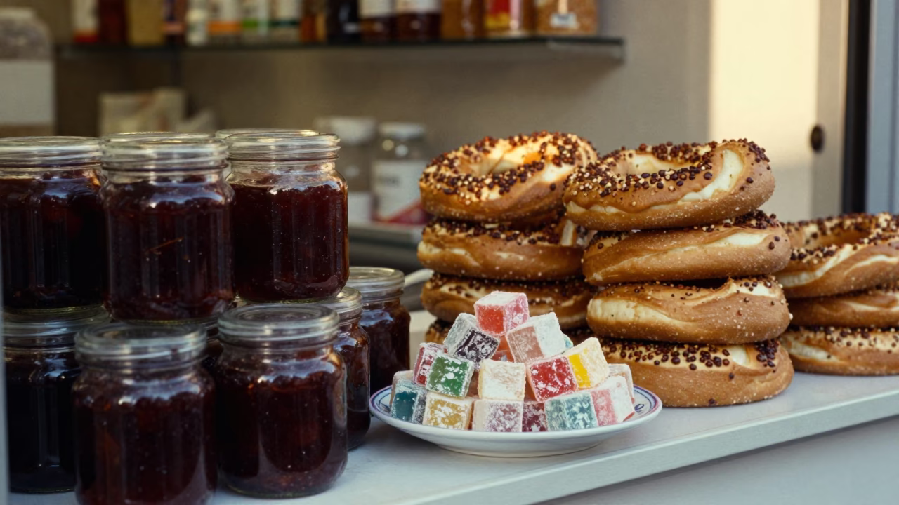Breakfast Scene just after sunrise in Izmir in in Izmir, Turkey