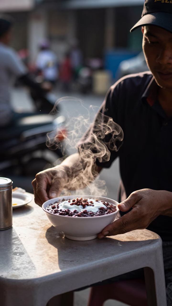 Breakfast Scene just after sunrise in Kuala Lumpur in in Kuala Lumpur, Malaysia