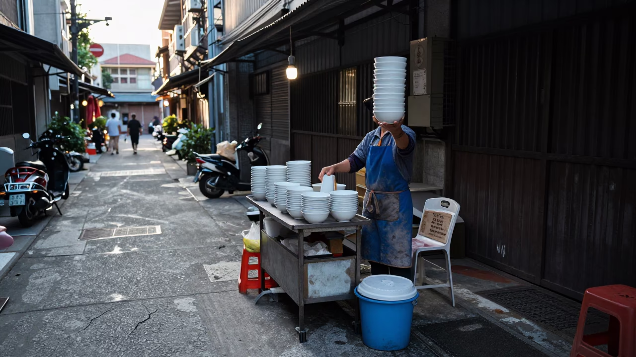 Breakfast Setup in Tainan in in Tainan, Taiwan