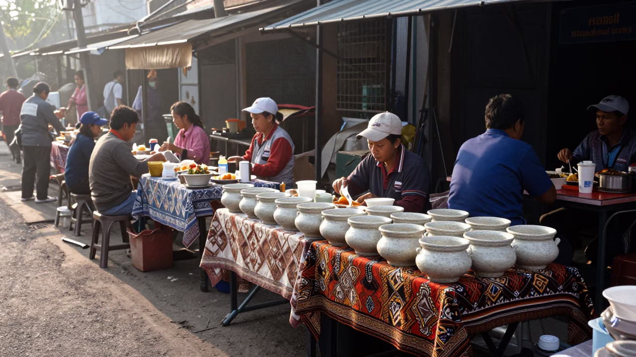 Breakfast Setup in Yogyakarta in in Yogyakarta, Indonesia