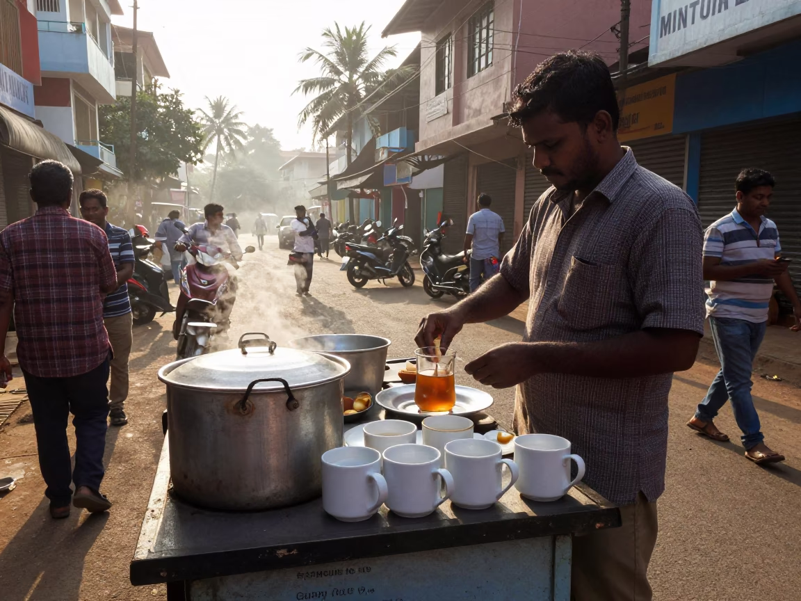Breakfast Setup just after sunrise in Kochi in in Kochi, India