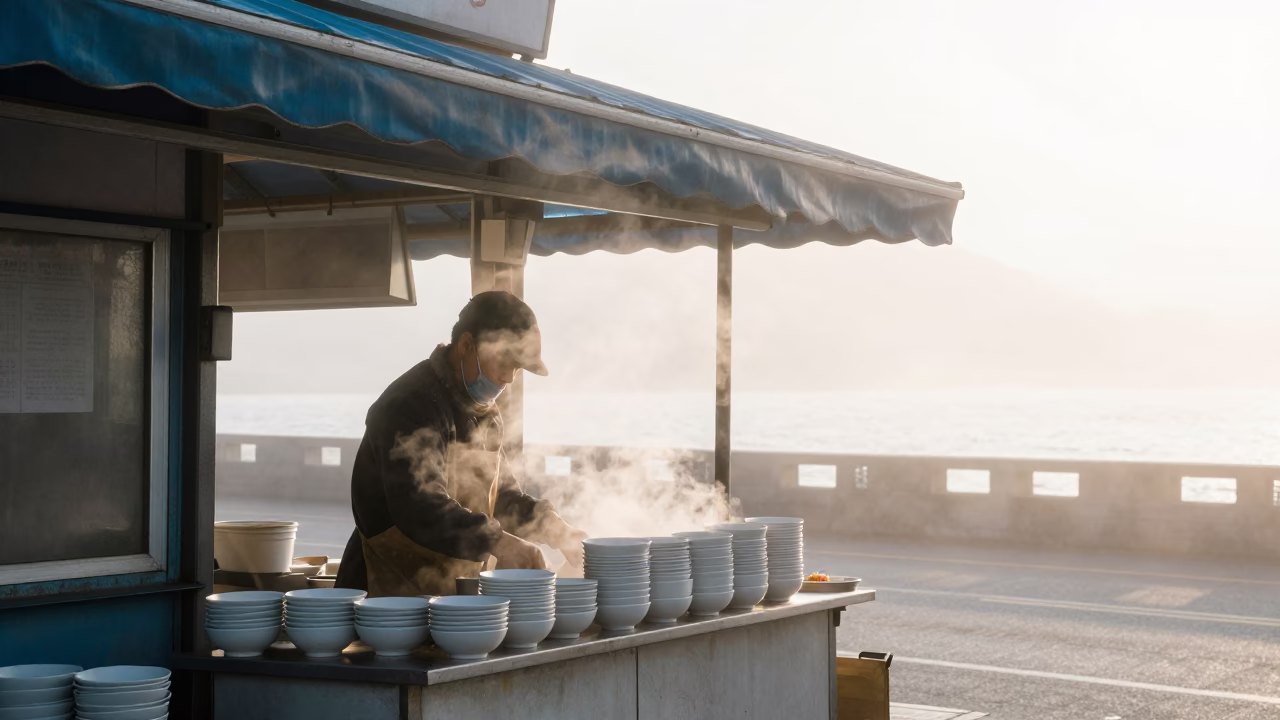Breakfast Stall in Busan in in Busan, South Korea