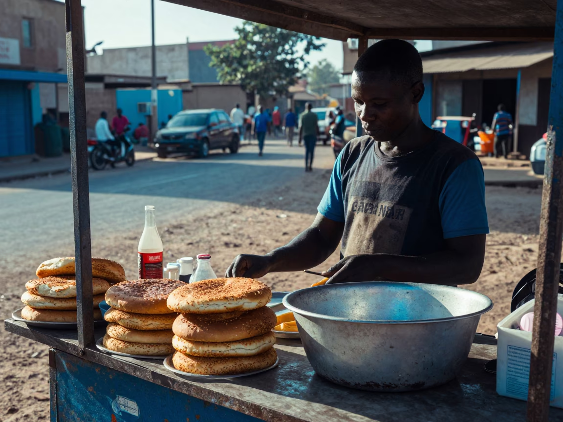Breakfast Stall in Dakar in in Dakar, Senegal