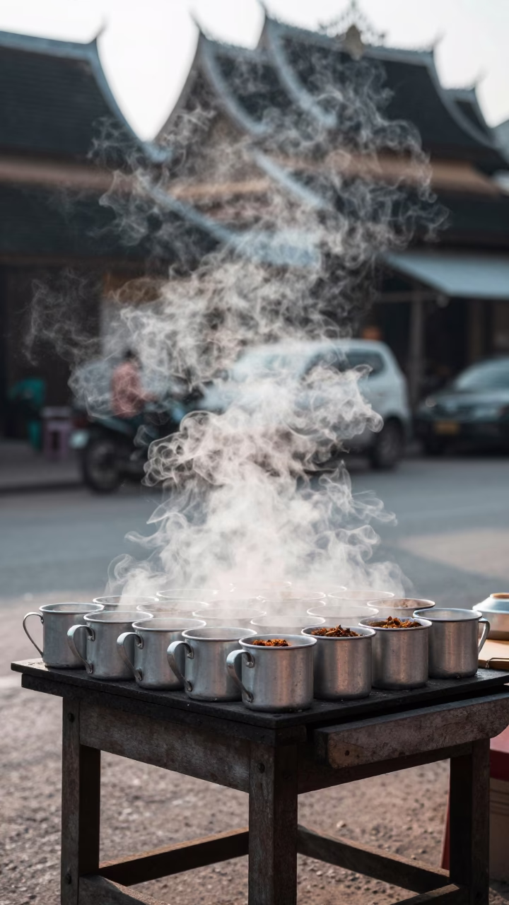 Breakfast Stall in Luang Prabang in in Luang Prabang, Laos