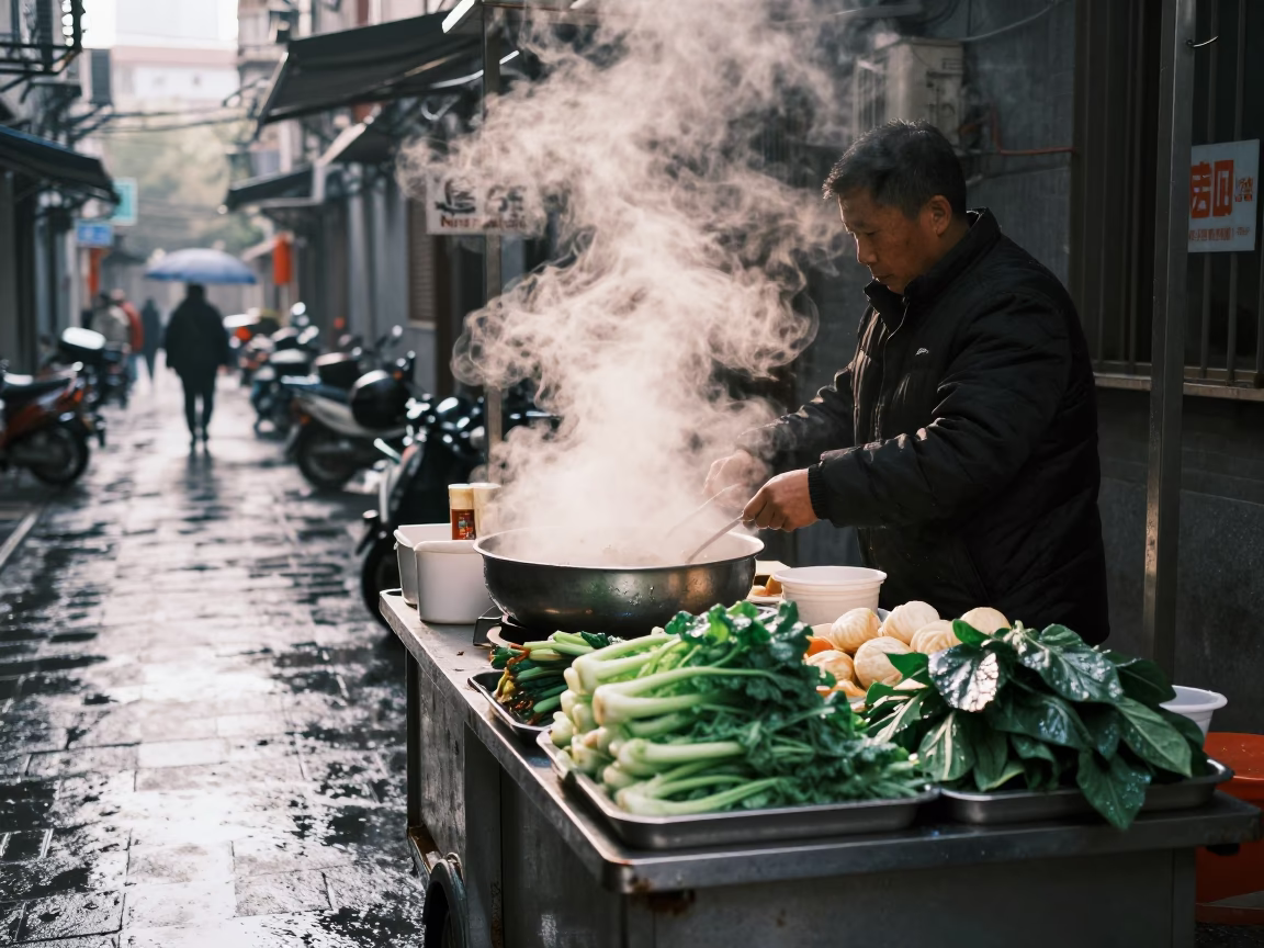 Breakfast Stall in Shanghai in in Shanghai, China