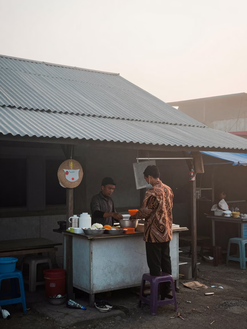 Breakfast Stall in Surabaya in in Surabaya, Indonesia