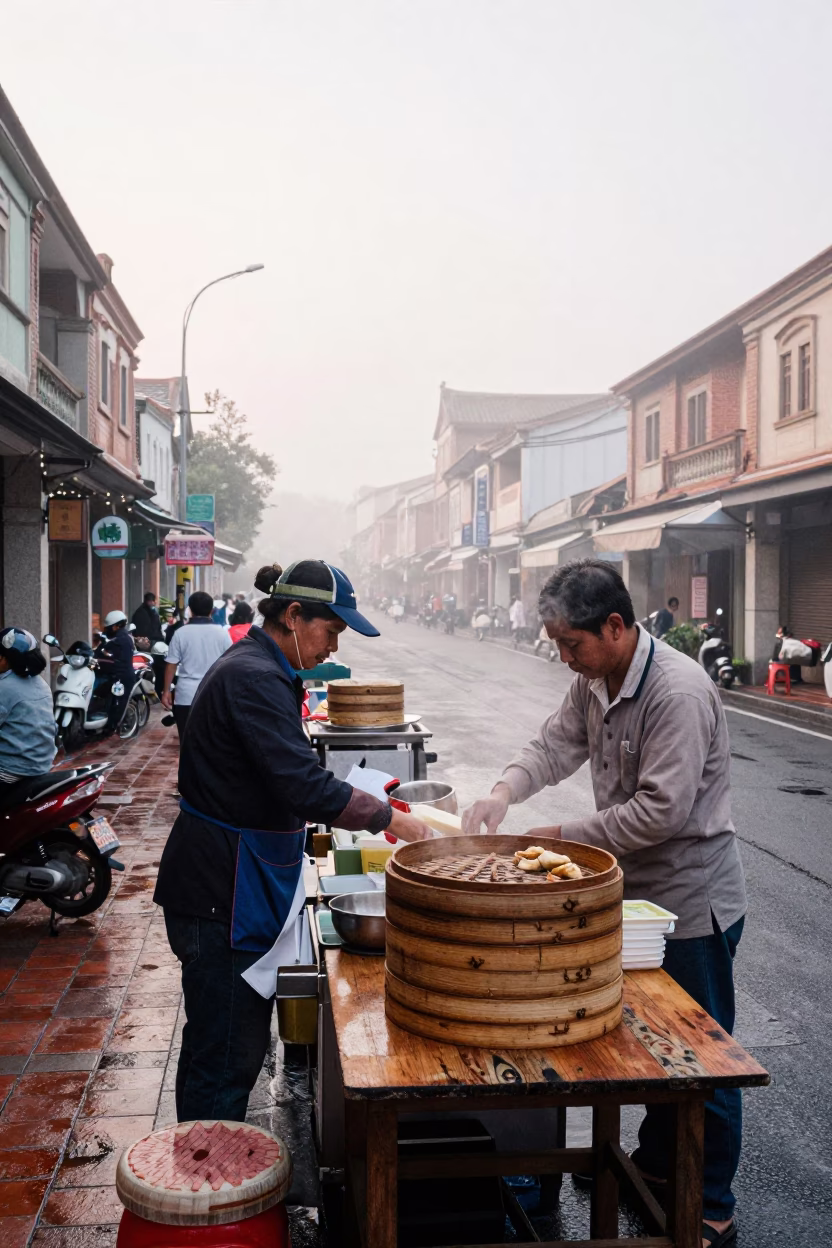 Breakfast Stall in Tainan in in Tainan, Taiwan