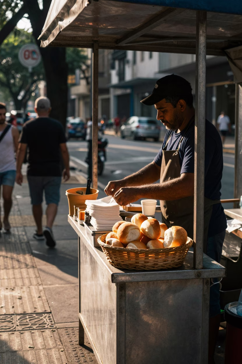 Breakfast Stand just after sunrise in São Paulo in in São Paulo, Brazil