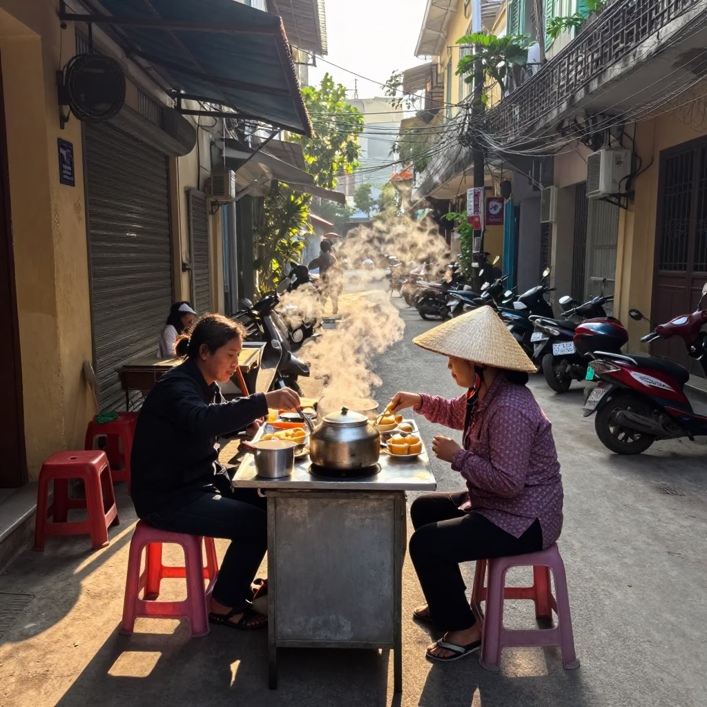 Breakfast Station in Hanoi in in Hanoi, Vietnam