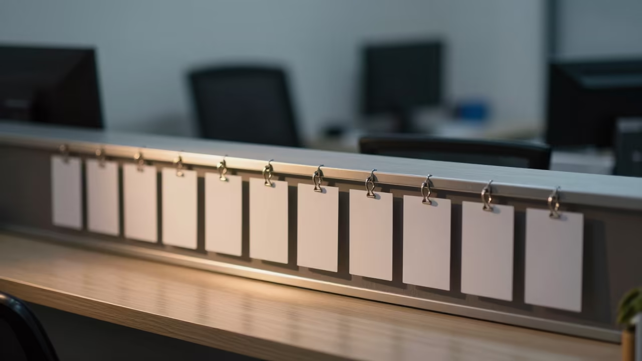 Breakroom Tag Rail Before Dawn in Blantyre Office in at an office reception desk in Blantyre