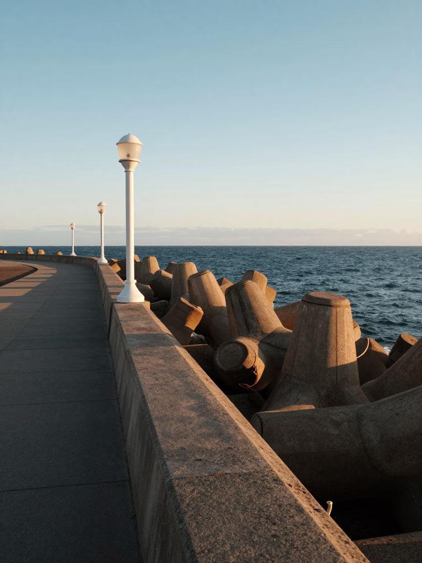Breakwater Scene in Perth at The Late Afternoon Light in in Perth, Western Australia, Australia