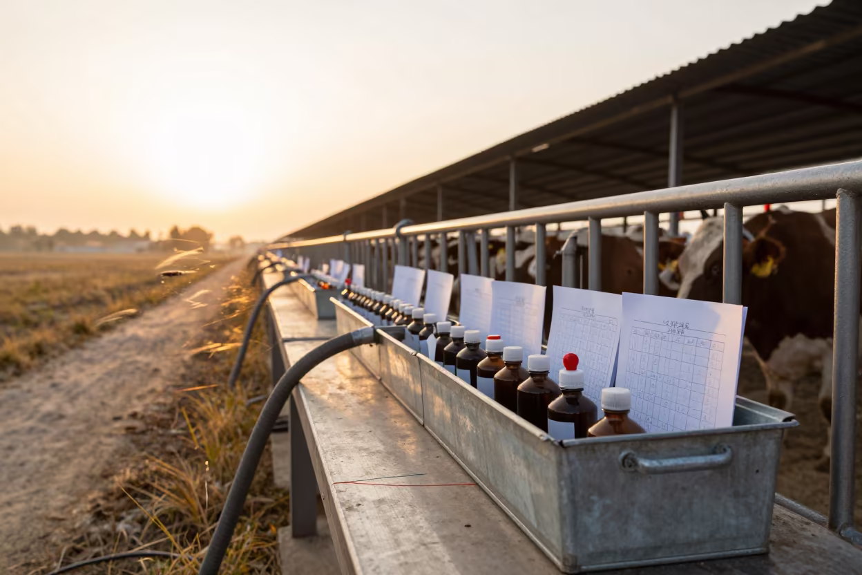 Breeding chalk drawer in autumn feedlot in along a feedlot lane in China