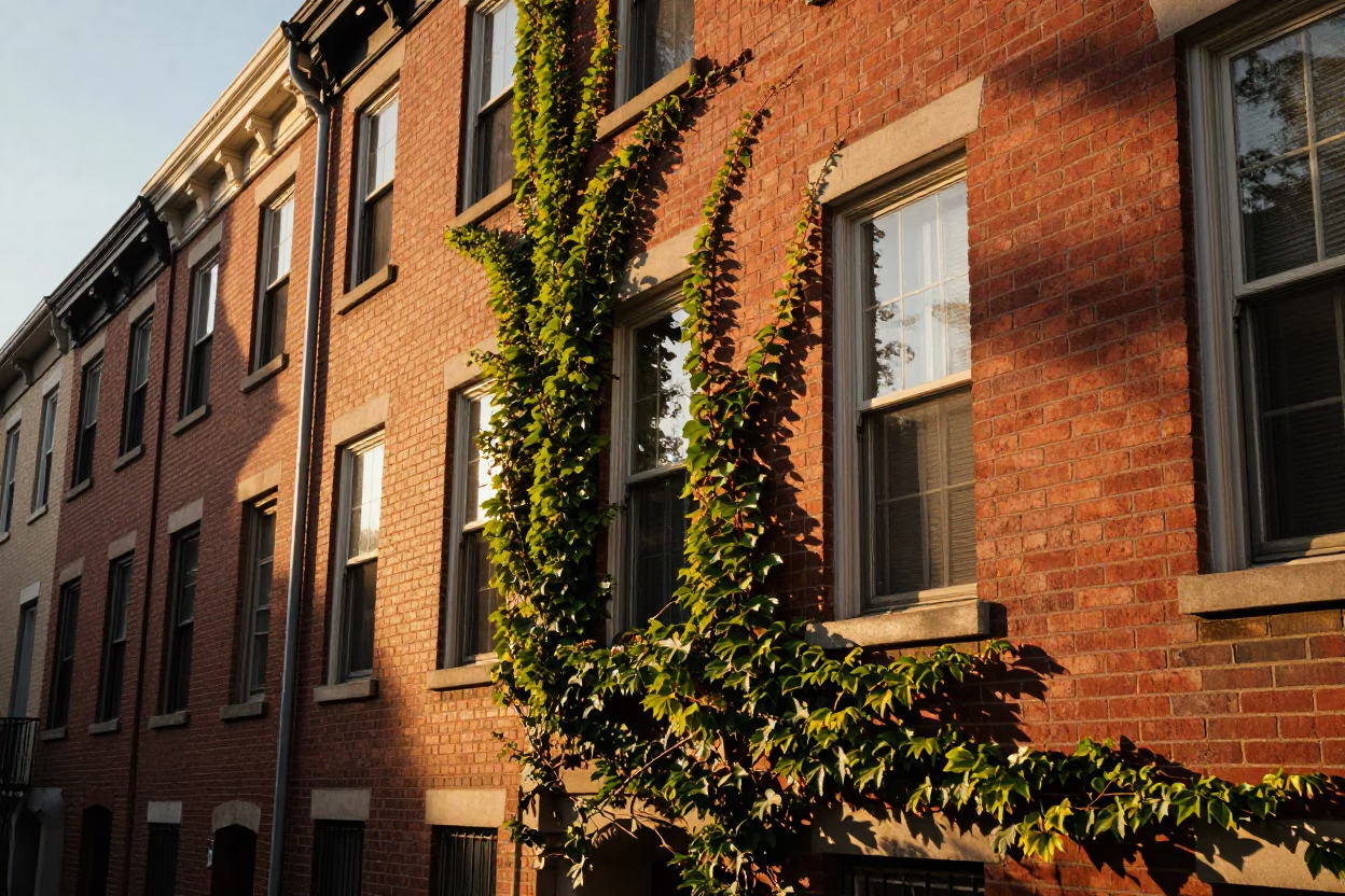 Brick Architecture in Philadelphia at Golden Hour in in Philadelphia, Pennsylvania, United States